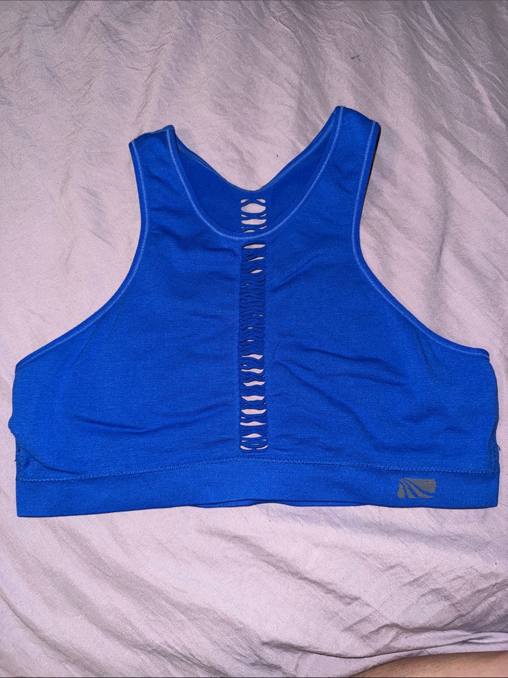 Marika Royal Blue High-Neck Cutout Sports Bra